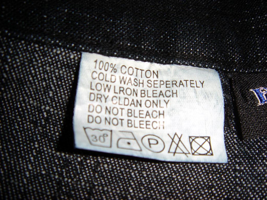 washcare label